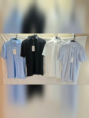 Lot of 4 Collars & Co Men's Size Medium Polo Dress Shirts NWT & NWOT